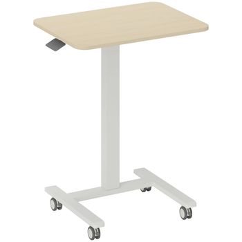 Vinsetto Mesa de pie, escritorio de pie, mesa para portátil, regulable en altura, 4 ruedas, 65 cm x 48 cm x 108 cm, Amarillo