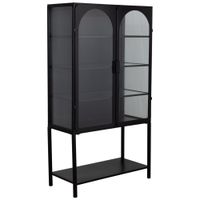 vitrina de metal lac negro de 2 puertas 88x44x160