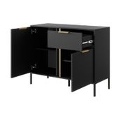 comoda efecto madera negro y dorado