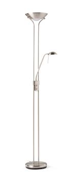 Lámpara de pie LED satinada 180 cm con lector