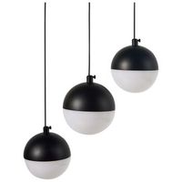 lampara colgante moderna 3 luces led integradas pantalla redonda metal pintado vidrio negro ankobra