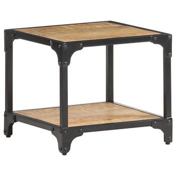 Mesa De Centro De Madera Maciza De Mango Rugosa 40x40x36 Cm Vidaxl