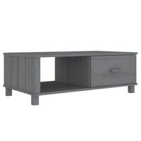 mesa de centro con cajon y compartimento diseno moderno 100 x 55 x 35 cm madera maciza de pino mdf gris dec039423