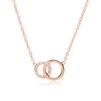 cadena de mujer circulos de plata 925 chapado en oro rosa