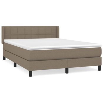 Cama Tapizada 193x147x88 Cm Tejido - Taupe