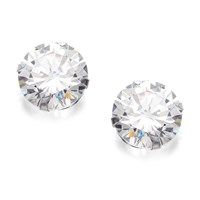 Silver Cubic Zirconia Stud Earrings - 10mm - F0319