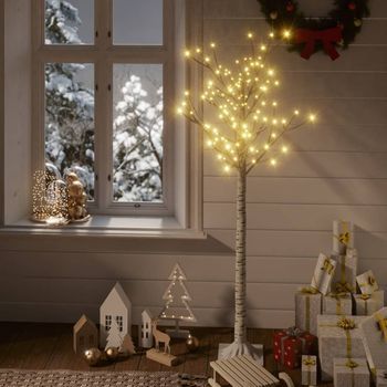 Vidaxl Árbol De Navidad Led Blanco Cálido Sauce Interior Exterior 1,5m
