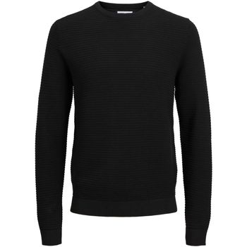Jack & Jones Jersey 12258571 JJOTTO KNIT CREW NECK LN BLACK para hombre