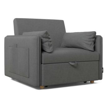 Sillón Cama Gris Antracita Reclinable 3 En 1 (93x100x79cm) Con 2 Cojines Nalui Nest 1