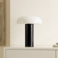 lampara de mesa en metalcristal negro
