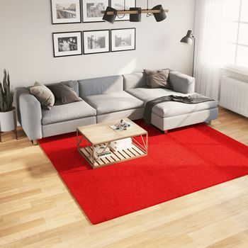 Alfombra De Pelo Corto Suave Lavable Huarte Rojo 240x240 Cm Vidaxl