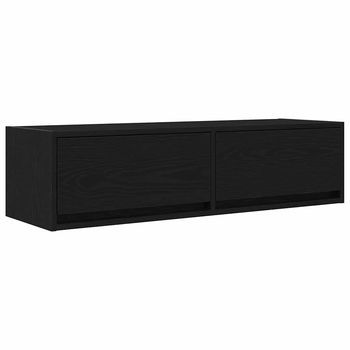 Gabinete De Tv Con Cajón Roble Negro 100 X 31 X 25.5 Cm