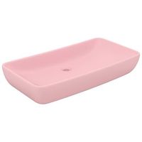 lavabo de bano moderno  lavabo de lujo rectangular de ceramica rosa mate 71x38 cm