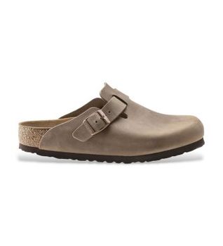 Birkenstock para hombre. 960811 Zuecos de Piel Boston (Ajuste Regular) marrón (38), Plano, Ninguno, Casual