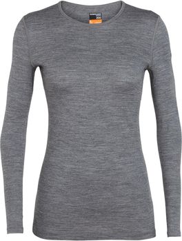 Icebreaker Women's 200 Oasis Merino LS Crewe SS19, Gritstone Heather