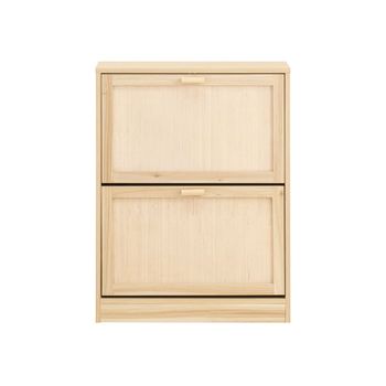 Zapatero con 2 solapas y 4 baldas mdf natural