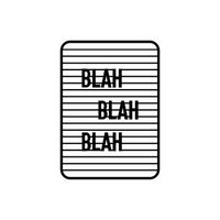 decoracion pared de metal blah blah blah negro 49x69 cm