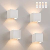 nettlife conjunto de 4 lamparas led para muro exteriores blanco caliente ip65 para casa dormitorio pasillo escalera