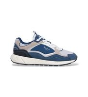 pepe jeans para hombre pms600017 zapatillas de piel marlon grade azul 45 plano cordones casual