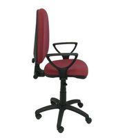 silla de oficina ergonomica con mecanismo de contacto permanente y regulable en altura  asiento y respaldo tapizados en tejido bali color granate brazos fijos incluidos piqueras y crespo modelo 04cp
