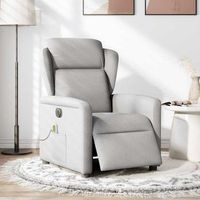 sillon de salon  silla  sillon reclinable de masaje electrico tela gris nube