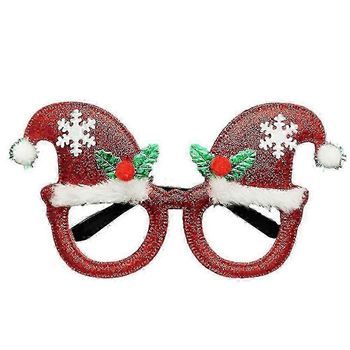 Gafas Navideñas Con Purpurina Para Fiestas, Decoración Navideña, Gafas De Disfraz Para Fiestas Navideñas, Recuerdos Navideños, Fotomatón (talla 9)