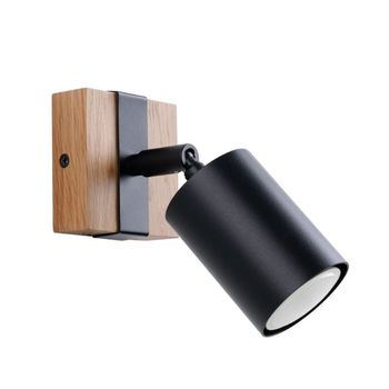 Aplique de pared domovi negro, 1 luz