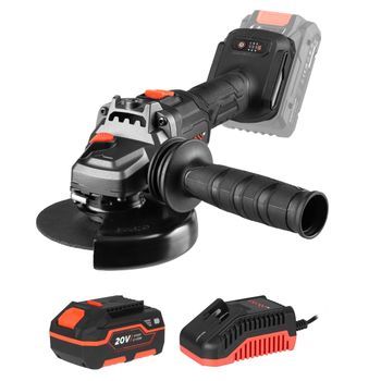 Dnipro-m Amoladora Angular Dga-203sbc Ultra 20v Brushless 125mm, 6 Velocidades, Kickback Control, Arranque Suave, M14, Batería 4ah Y Cargador