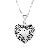 cadena grabable de plata 925 y medallon de corazon