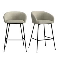 silla de bar de tela beige x2