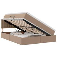 cama con almacenamiento y led con led capuchino 140 x 200 cm vidaxl