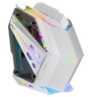mars gaming mc-titan caja gaming rgb xxl atx doble tira led iluminacion frontal argb blanco