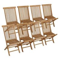 pack de 8 sillas de jardin de teca lombok