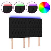 cabecero con luces led tela negro 160x7x118128 cm vidaxl