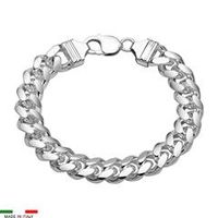 pulsera barbada de plata 925 para hombre 12mm ova