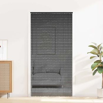 Cortina Para Puerta Insectos Gris Claro 100x200cm Bambú