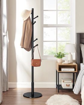 Perchero en forma de árbol de mdf y madera de color negro
