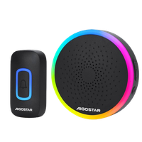 aigostar rgb timbre inalambrico timbre inalambrico exterior impermeable sin pilas ip55 5 niveles de volumen 0-120db y 60 melodias timbre para ancianos casa oficina negro