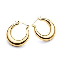 pendientes de acero inoxidable chapado en oro para mujer