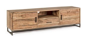 Mueble de tv de madera de acacia, 175x40x50 cm