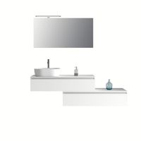 mueble de bano de 5 piezas en melamina blanco mate