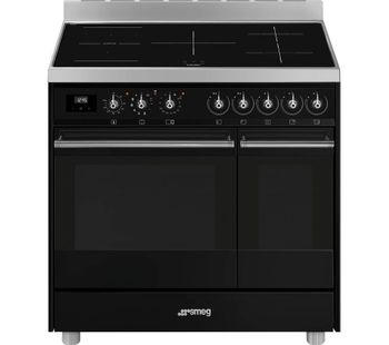 SMEG C92IPBL9-1 90 cm Electric Induction Range Cooker - Black, Black
