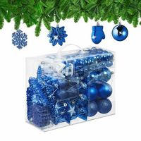 bolas para arbol de navidad en paquete de 100 - whitebluesilver - 132x325x246cm