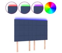 vidaxl cabecero con luces led tela azul 144x5x118128 cm