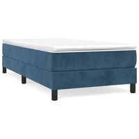 estructura de cama box spring terciopelo azul oscuro 100x200 cm
