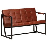 sofa de 2 plazas cuero autentico de cabra marron vidaxl