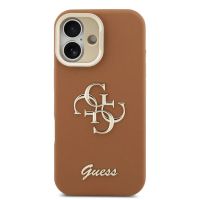guess funda para iphone 17 r carcasa efecto granulado marron con logo y soporte diseno funcional y ajuste preciso