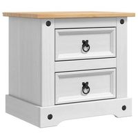 mesita de noche  armario de noche  mesa de noche corona 53 x 39 x 47 cm madera de pino macizo
