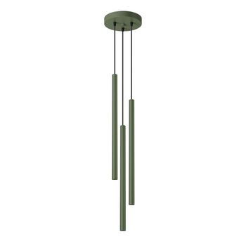 Lámpara colgante vacu verde, 3 luces