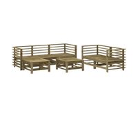 juego de muebles de jardin 7 piezas madera de pino impregnada